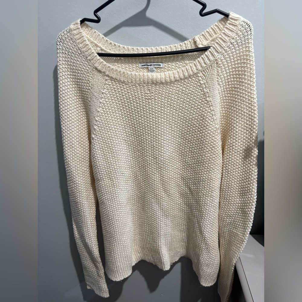 American Eagle Outfitters Cream Knit Sweater